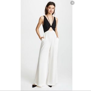 NWT! Jill Stuart Black and White Wide-leg Jumpsuit